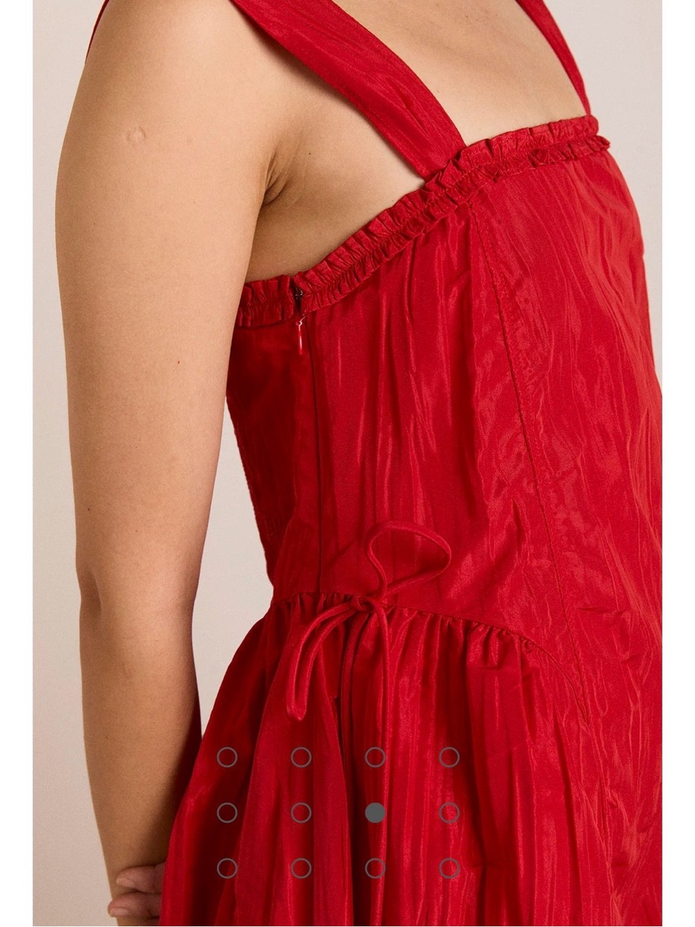 Elina Midi Dress Red Tafetta - Picture 3 of 6